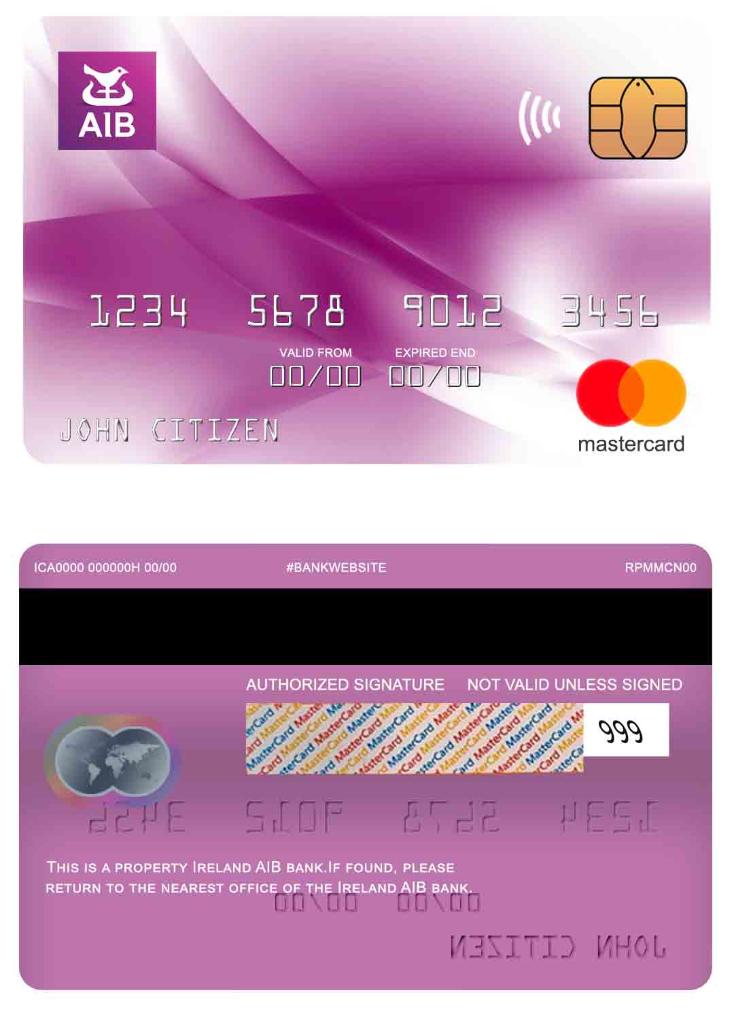 Ireland AIB bank mastercard